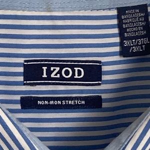Izod men’s blue pin striped button down shirt